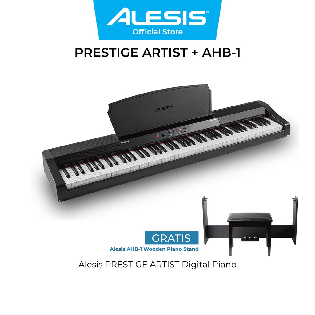 Jual Alesis PRESTIGE ARTIST Digital Piano + Alesis AHB1 Wooden Piano