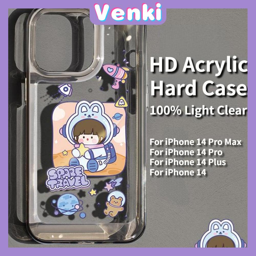 iPhone Case HD Acrylic Hard Case High Clear Metal Button Protection Camera Shockproof Cartoon Cute Compatible with iPhone 14 Pro Max 14 Plus 13 Pro Max 12 Pro Max 11 XR 7Plus