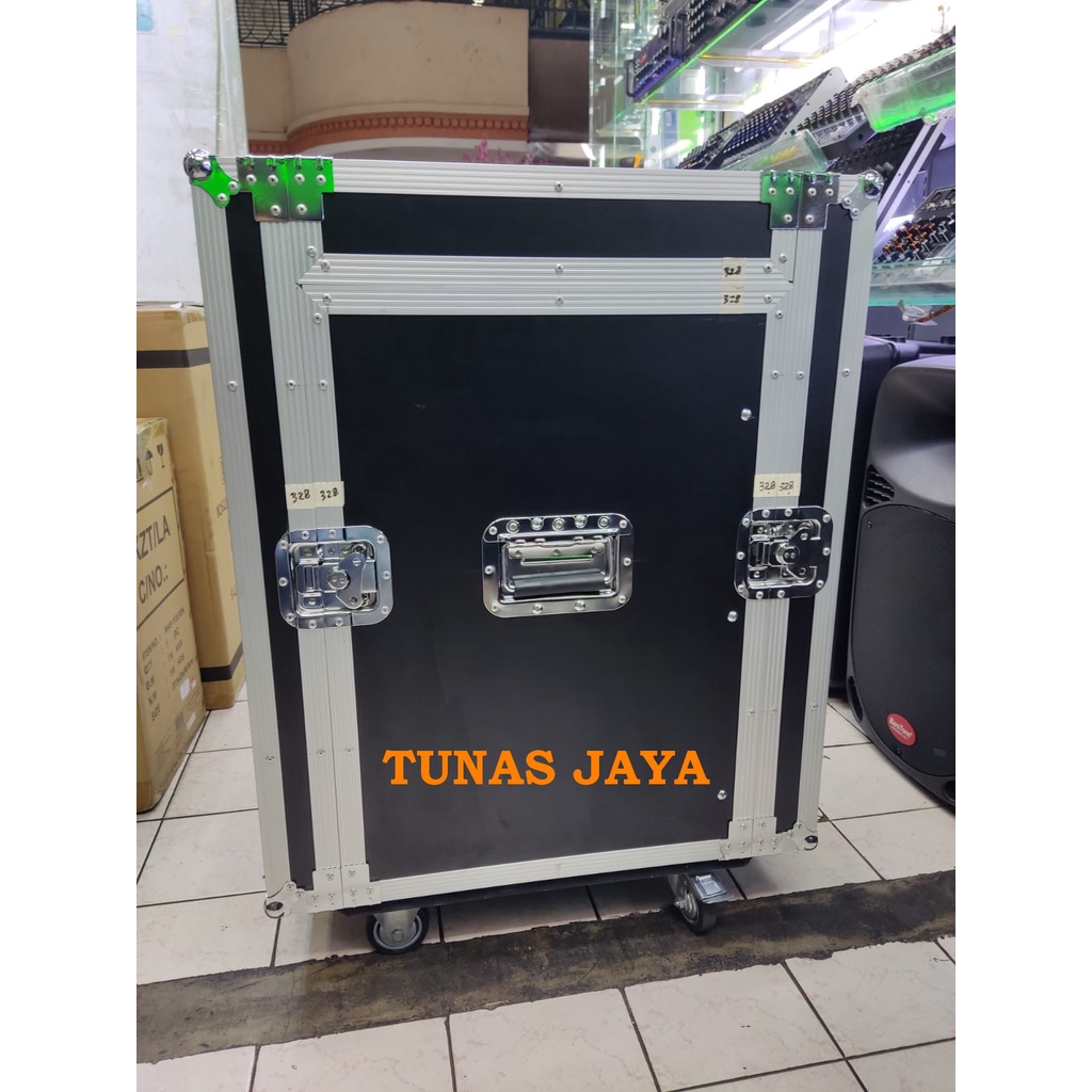 HARDCASE MIXER POWER 12U+MIXER PLUS RODA DAN PENGUNCI KURI KANAN