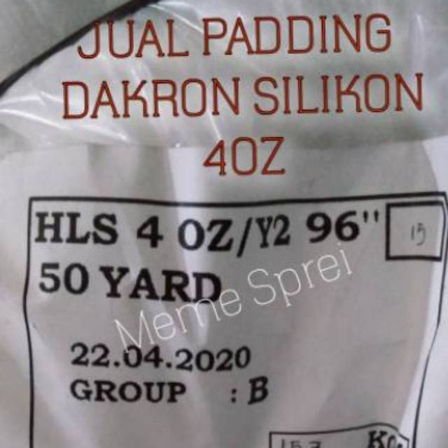 4oz Dakron Lembaran. Padding Silikon. Dacron Silicon asli 100% untuk isi bedcover
