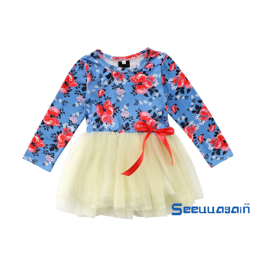 Seefashion Newborn Baby Little Girl Floral Net Yarn Skirt Princess Tutu Party Dress Outfits Shopee Indonesia