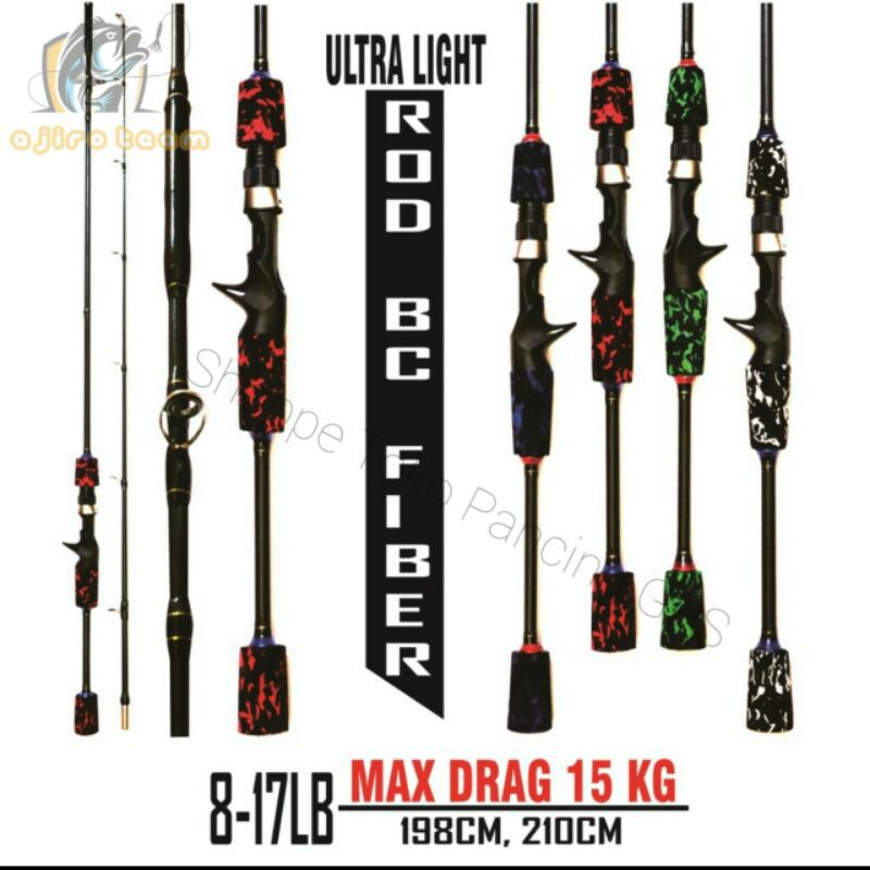 Joran pancing bc Bait Casting fiber solid ajiro samurai 150 165 180 198 210 cm