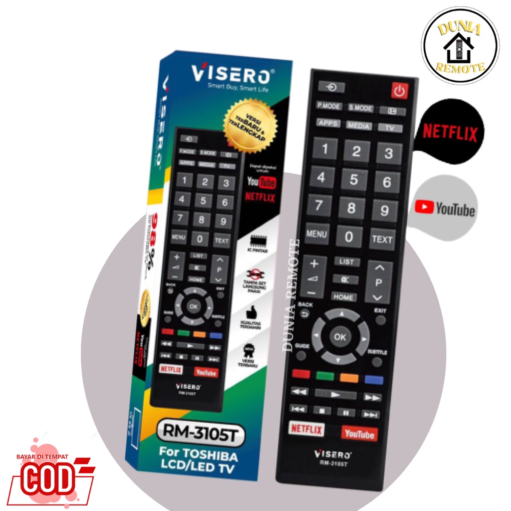 Remot Remote TV PANASONI Smart LED LCD youtube netflix Android series