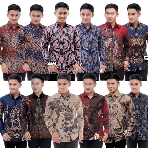 Batik Pria Lengan Panjang BATIK NAKULA HRB026 motif KERATONAN Kode 002 size M L XL XXL Reguler