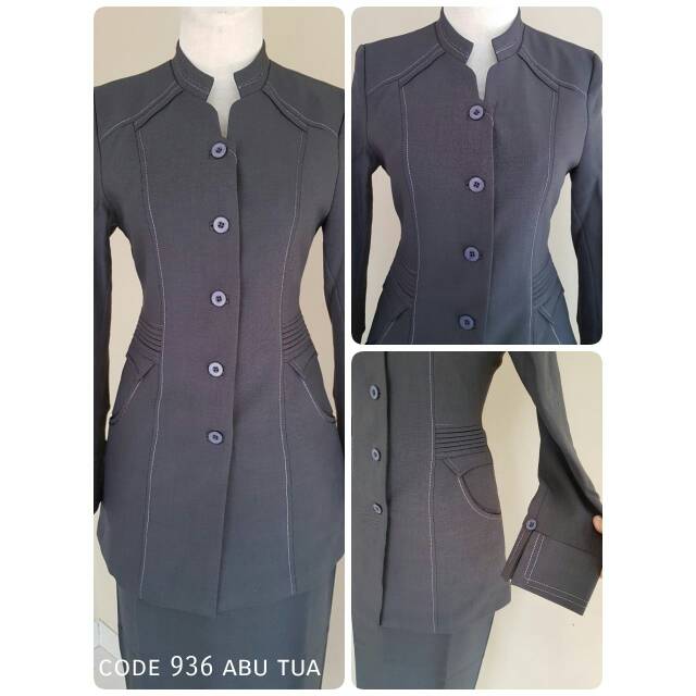 BARU BLAZER  BAJU  KERJA WANITA  CDE 196 936 ABU ABU TUA GURU  