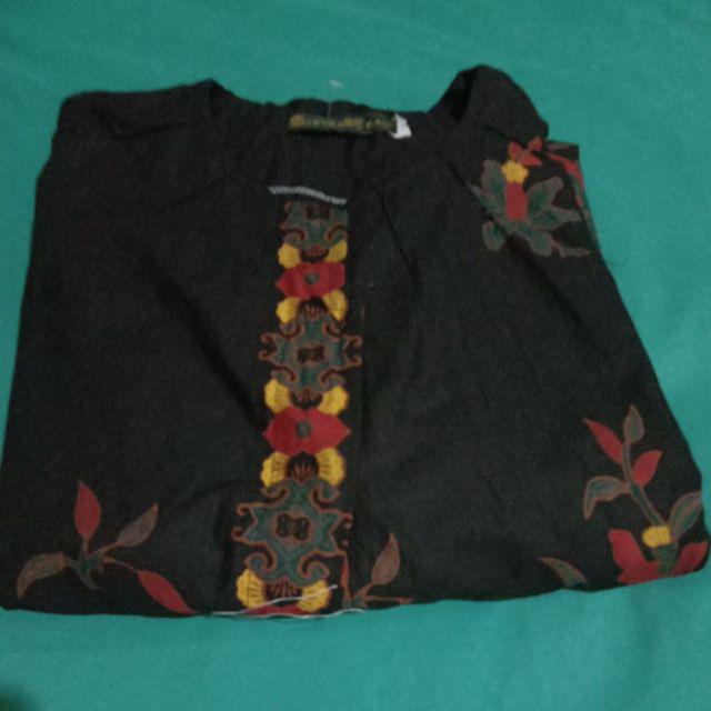Atasan Tunik Batik Primis Bunga Lengan Panjang L Busana Muslim 020219