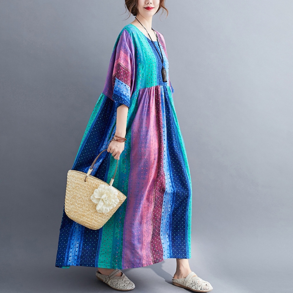 Guavania Loose Maxi Dress Import TM 73001-4