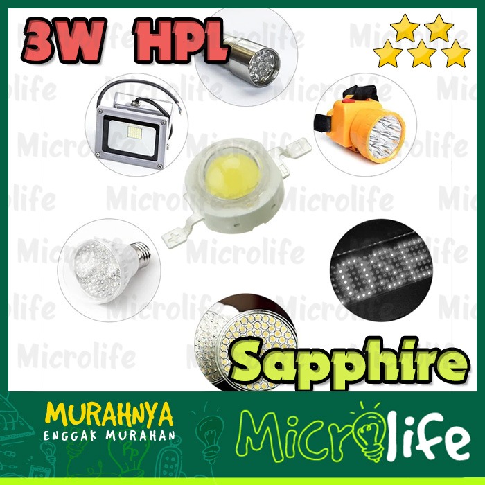 LED 3W Sapphire 3.2v 45Mil 3 Watt High Power