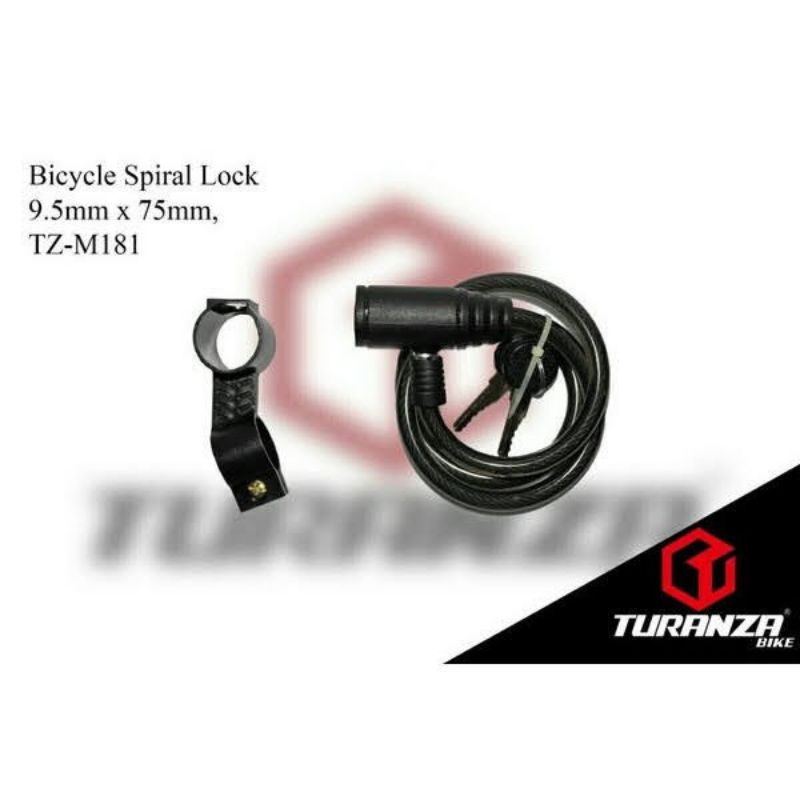 Kunci Gembok Spiral Sepeda TURANZA TZ-M181 Bicycle Spiral Lock | High Quality