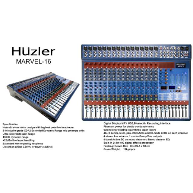 Mixer audio huzler Marvel 16 channel original