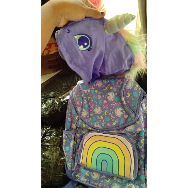 Smiggle unicorn hoodie backpack