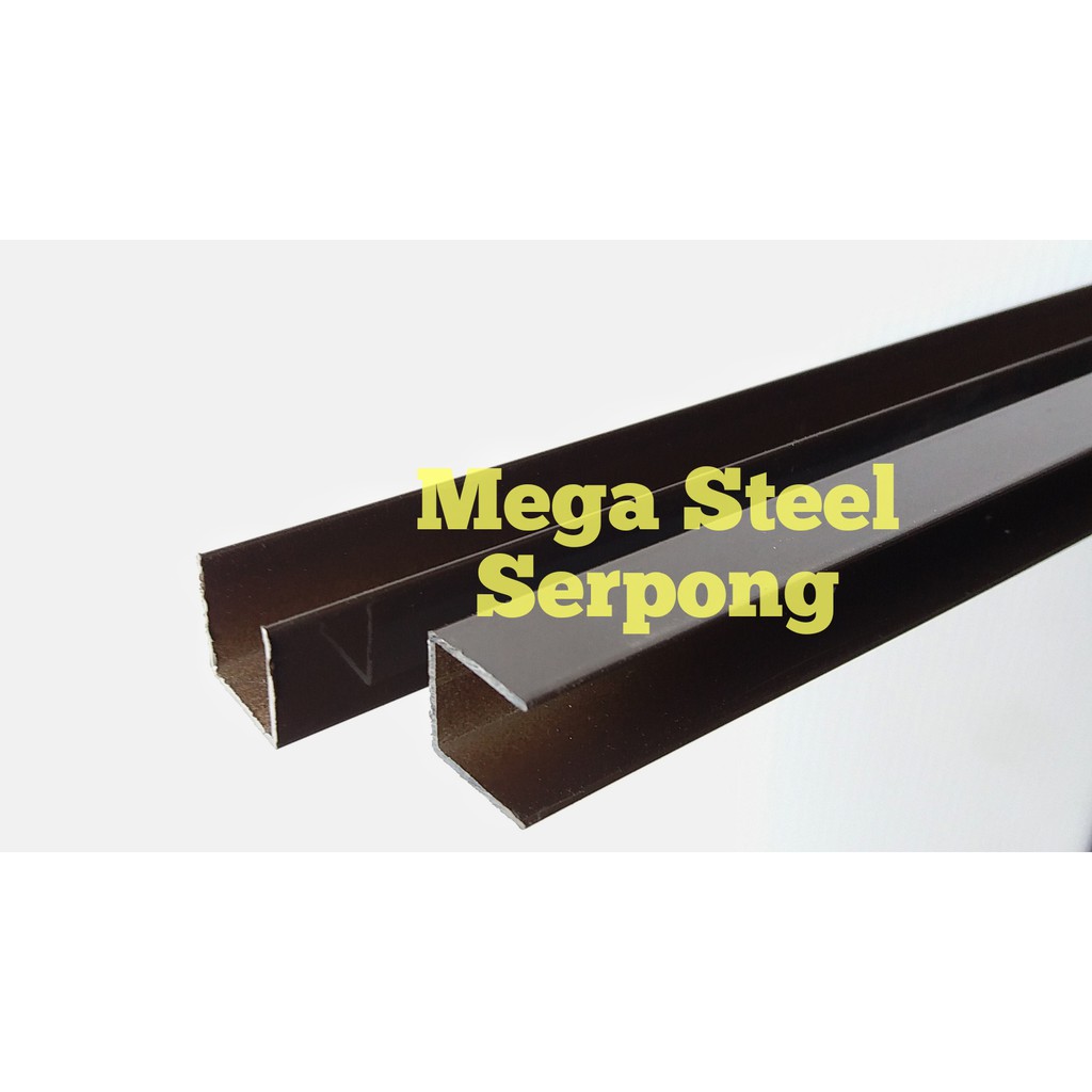 List U Alumunium Brown Coating uk 12 mm x 12 mm, Panjang 119.5 cm