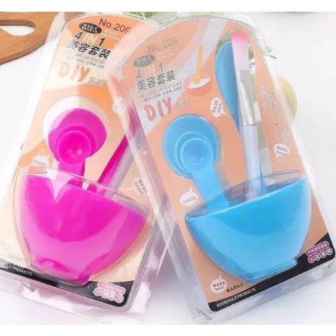 Mangkok Masker DIY 4 IN 1 Mangkok Masker Set Lengkap Mask Bowl Cosmetic Brush Kuas Masker