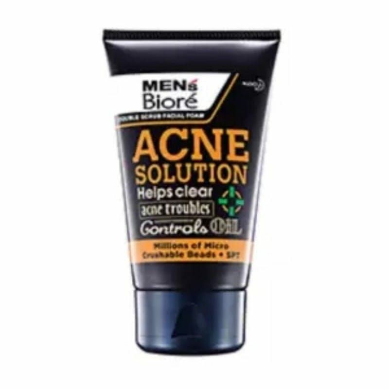 BIORE MEN'S DOUBLE SCRUB FACIAL FOAM 100 GR ~ ORIGINAL 100%