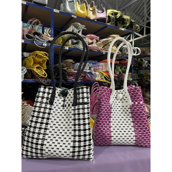 MAJID - Keisha Bag Lentur Jali Vertikal White / Tote Bag Wanita Ready Stok