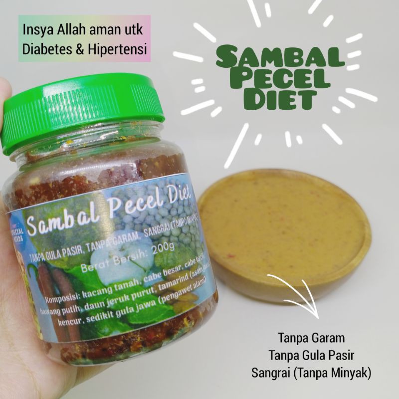 

Sambal Pecel Diet - Tanpa Gula Pasir, Tanpa Garam, Sangrai (Tanpa Minyak) - Diet Special Needs
