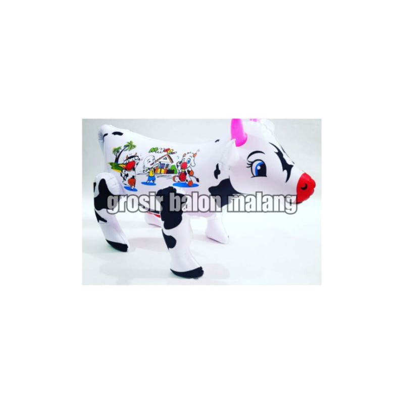 balon tiup tiupan pvc boneka sapi cow besar