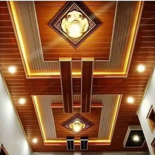 Plafon pvc putih polos dan motif lebar 20cm tebal 8mm / lis plafon pvc