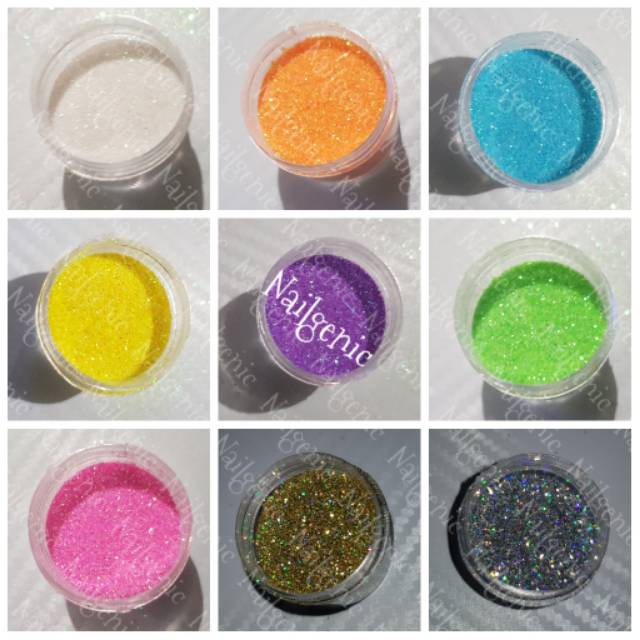 Glitter Pelangi Glitter Hologram Glitter Nail Art Glitter Henna 10ml