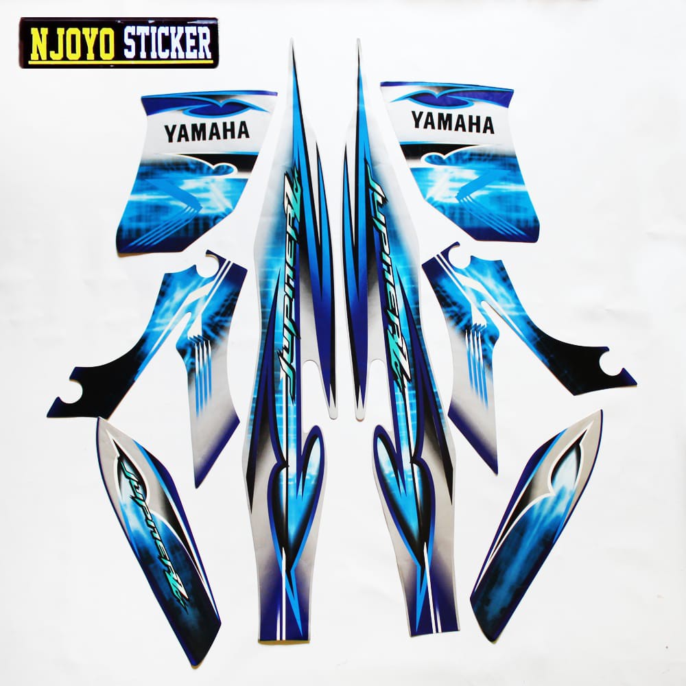 STIKER STRIPING JUPITER Z 2009 BIRU-SILVER