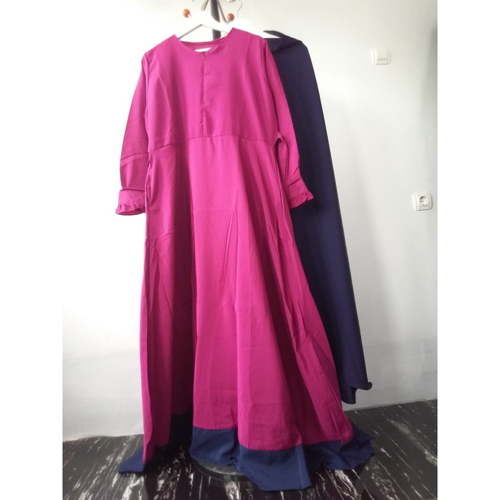 (COD) Grosir Gamis Set Wolfis Oneset bergo syar'i wolfis Grade A Annisastore Cirebon