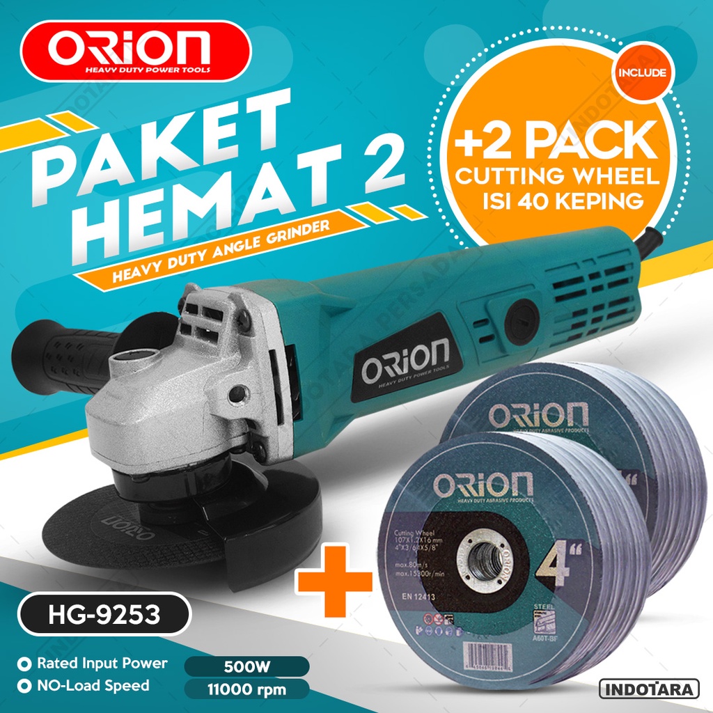 Paket Hemat 2 - Gerinda Tangan Orion HG9523 - 2 Pack Mata Gerinda Potong