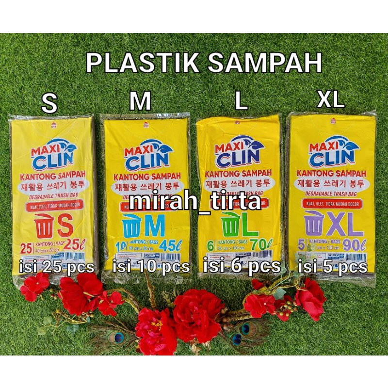 Plastik sampah maxi clin . polybag sampah. kantong sampah hitam