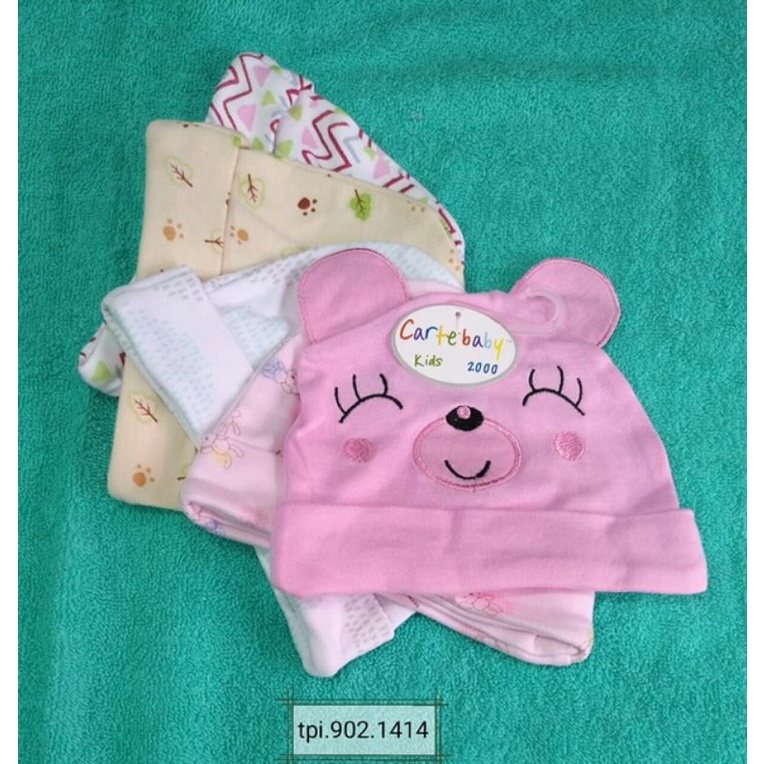 Topi bayi katun kupluk Carter baby 5in1 isi 5pcs halus dan nyaman