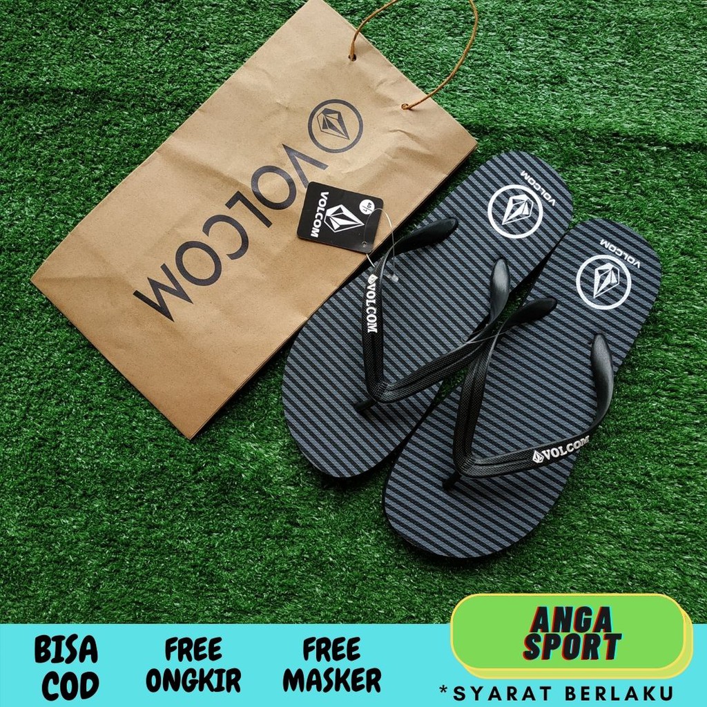 SENDAL JEPIT COWOK VOLCOM /  SANDAL DISTRO PRIA / SENDAL CASUAL COWOK / SANDAL SURFING PREMIUM