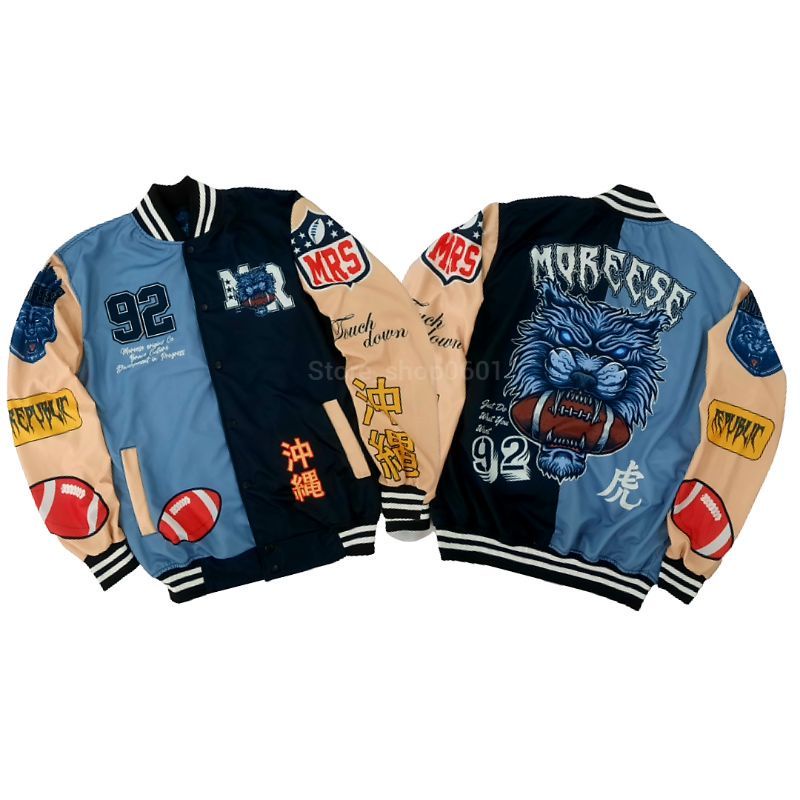 JAKET VARSITY BASEBALL VINTAGE FULL PRINTING SUBLIMATION PRIA WANITA DEWASA