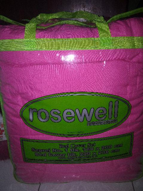 Selimut Bedcover Saja Rosewell Tanpa Sprei Dacron Silikon Tebal Murah