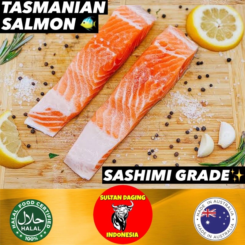 

TASMANIAN SALMON FILLET PREMIUM 200 GRAM IMPORT DARI AUSTRALIA/ TAZMANIAN SALMON/ SALMON SASHIMI GRADE 200GR / TASMANIAN SALMON CUT/ TASMANIAN SALMON FISH