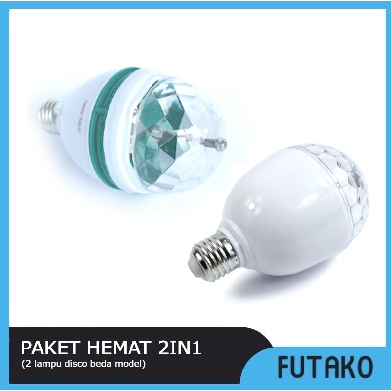 FUTAKO PAKET PALING MURAH DUA LAMPU DISCO PUTAR BEDA MODEL LAMPU TIDUR MEREK RANDOM / 2 DISCO PUTAR FITTING