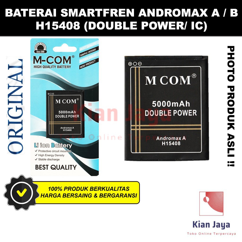 MCOM Baterai Hp Smartfren Andromax A, B Special Edition H15408 Double Power Batre Batrai Battery Ori