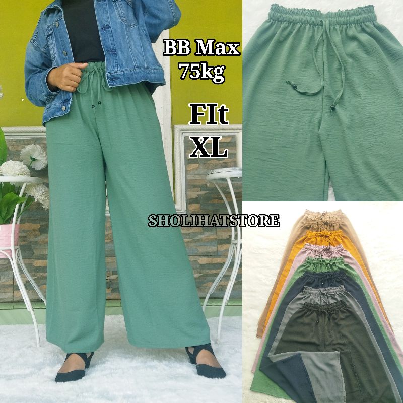 KULOT CRINKLE AIRFLOW IMPORT PREMIUM FIT XXL PINGGANG HIGHT WAIST TALI SERUT/ CELANA KULOT PANJANG  KRINGKEL PREMIUM SIZE XL SIZE XXL / DAILY CULLOTE HIGHWAIST / KULOT AIRFLOW / KULOT RUBY CRINKLE CULLOTE PANTS JUMBO / KULOT POLOS JUMBO / SHOLIHATSTORE