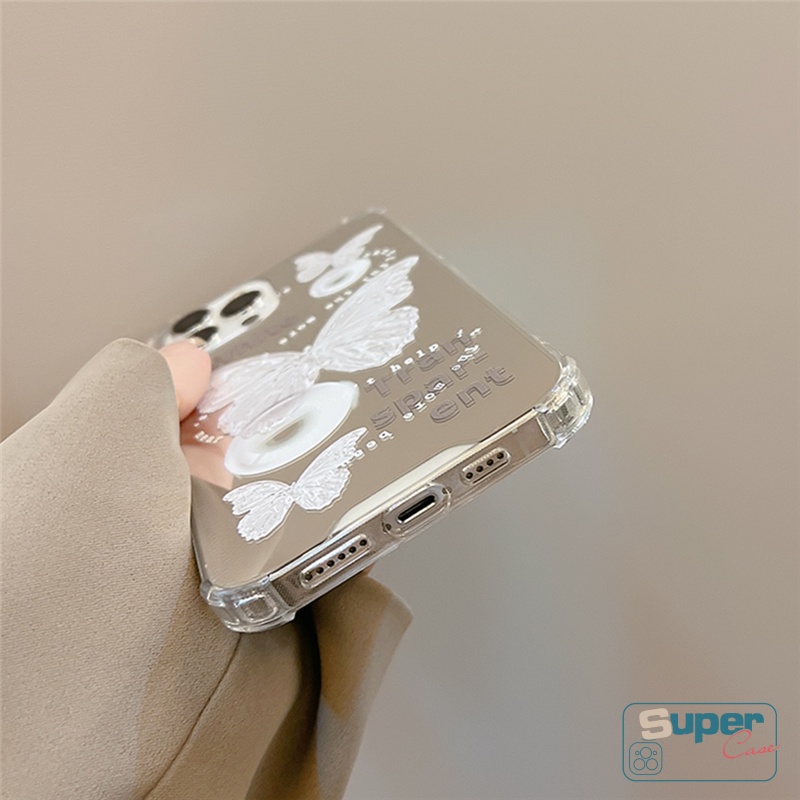 Soft Case TPU Transparan Motif Kupu-Kupu Untuk iPhone 12 13 11 Pro Max XR 7Plus 8Plus X XS Max 7 8 SE 2020