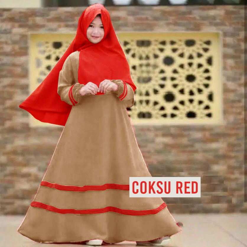 HOPYLOVY - Gamis Anak Listy Maxi + Bergo