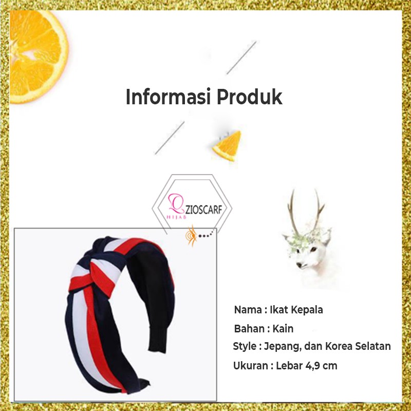 Headband Korea Style Bando Motif Bandana Polos / Bandana Import Fashion Wanita rambut AK12