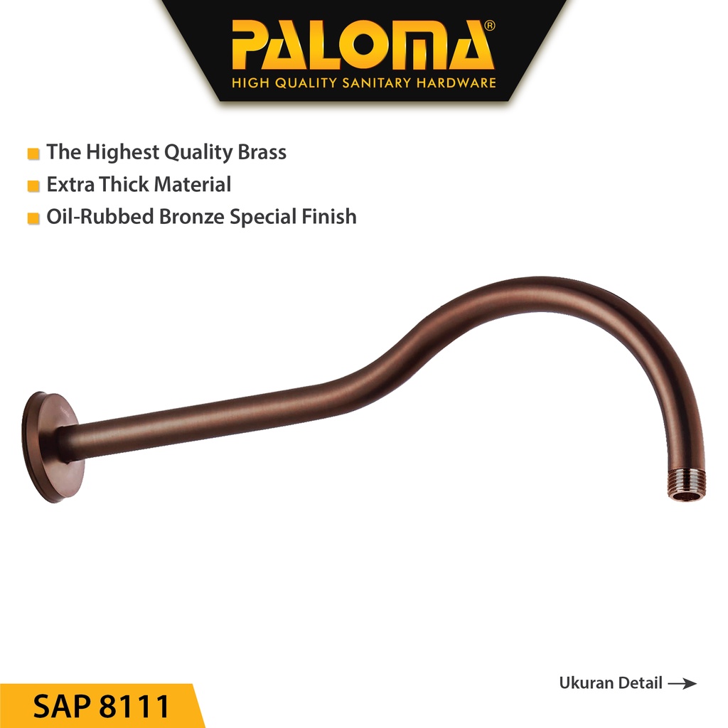 PALOMA SAP 8111 Wall Shower Arm Pipa Rainshower Headshower Dinding