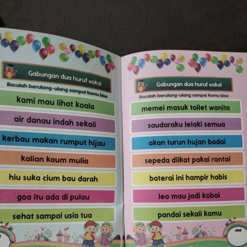 buku cara cepat mahir membaca aiueo 32 halaman (15×24cm)