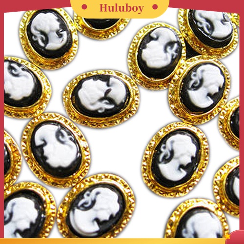 Huluboy Huluboy♡ 10pcs Dekorasi Nail Art 3D DIY Bentuk Ratu Vintage Bahan Alloy Resin