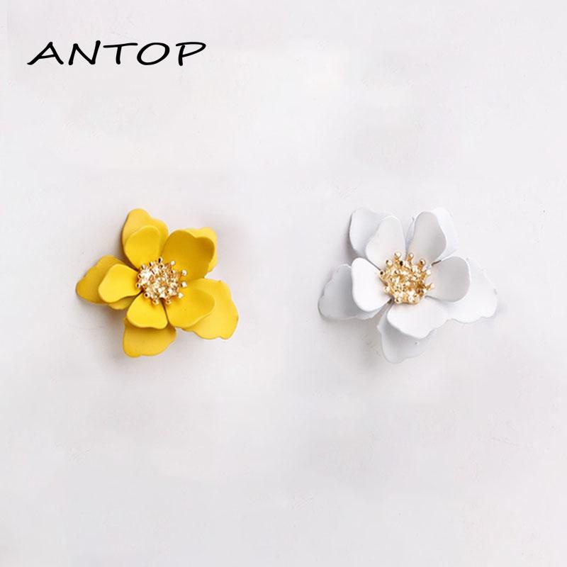 Anting Desain Bunga Frosted Lacquer Natural Serbaguna Untuk Aksesoris