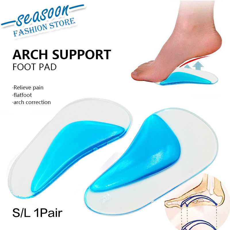 Insole Sepatu Model Arch Support dengan Bahan Silicone Nyaman untuk Terapi Perawatan Kesehatan Kaki