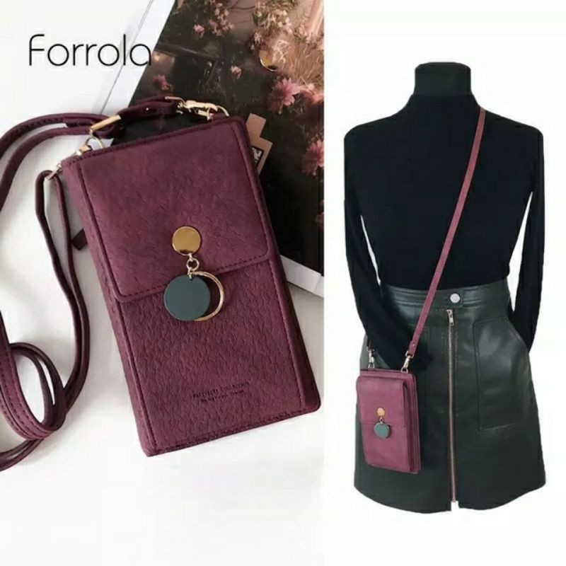 Arifirn Grape - 2in1 Dompet Lipat Wanita | Tas Selempang Wanita