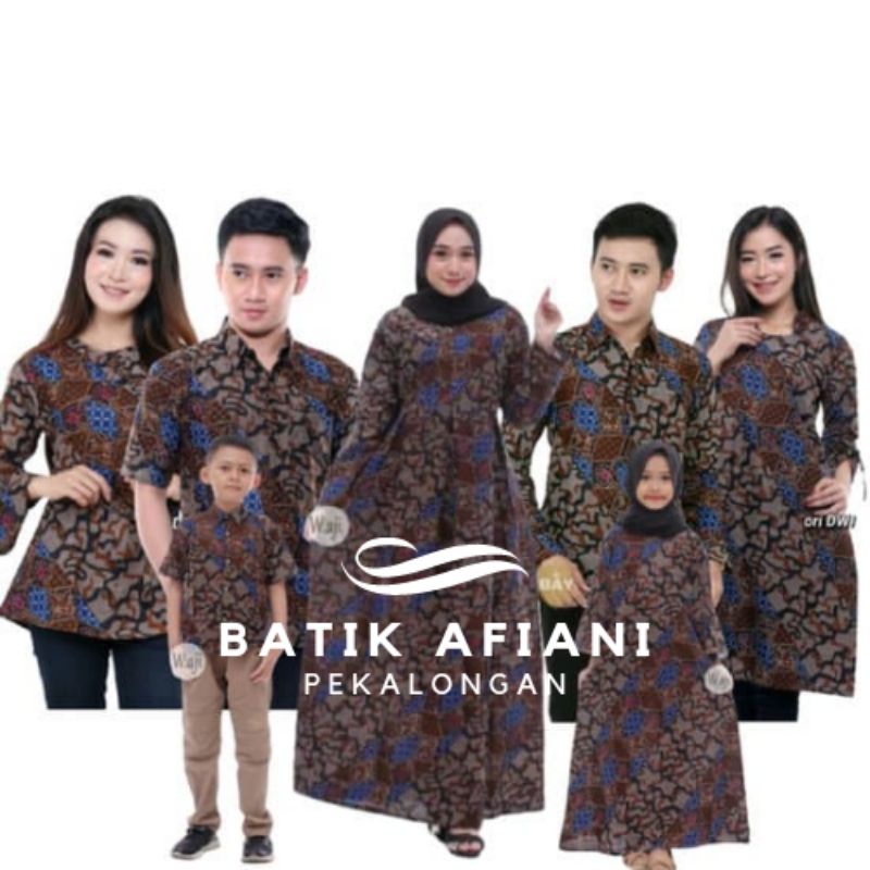 Batik Couple Keluarga Terbaru 2021 Baju Batik Couple Keluarga Ayah Ibu Anak Motif Abri