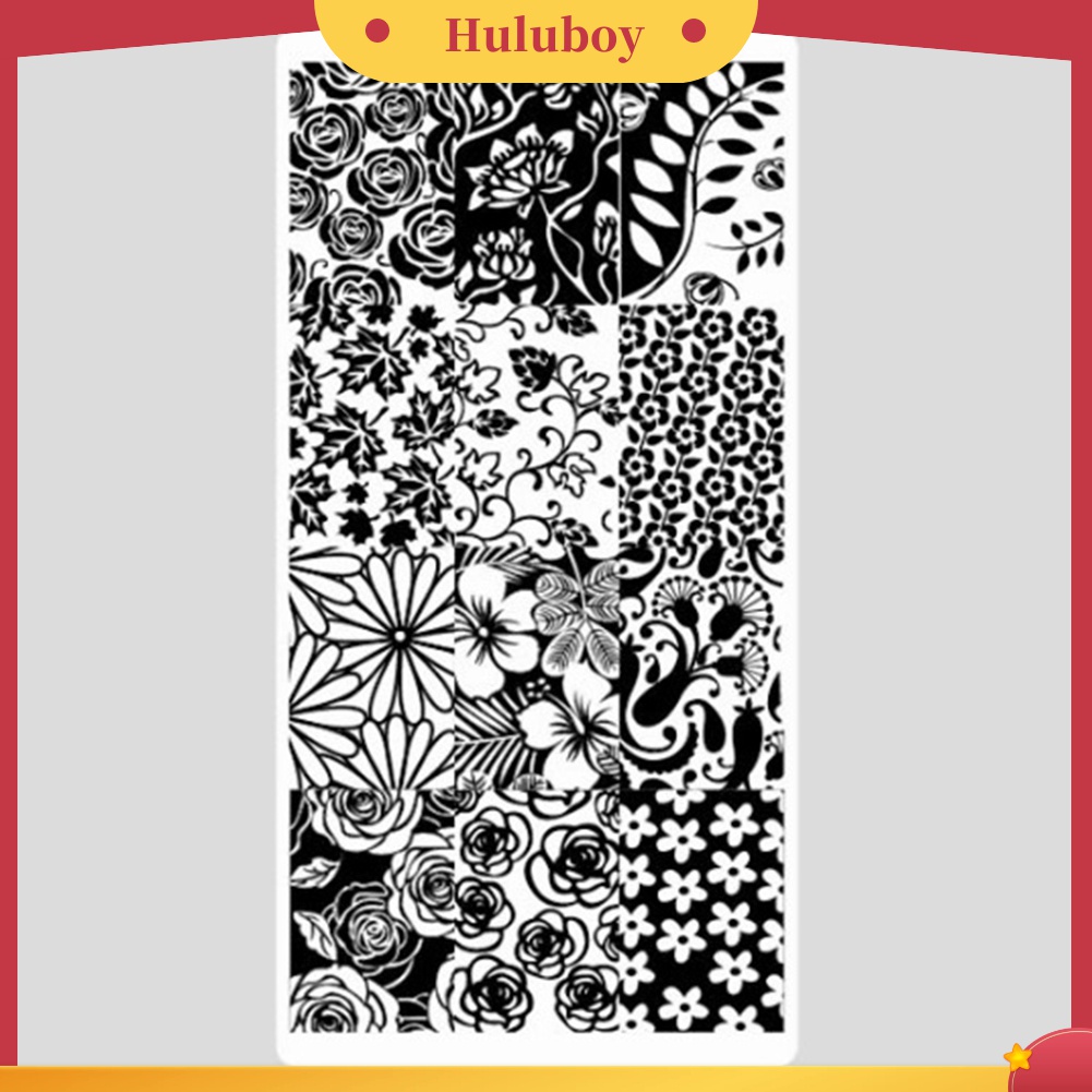 Huluboy Huluboy♡ Plat Stempel Cetakan Kuteks Nail Art Manicure Untuk Wanita