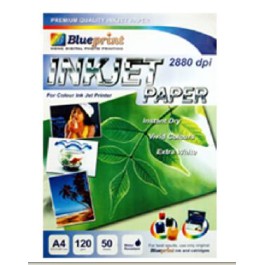 

Blueprint Inkjet Paper (BP-IPA4120) - A4, 50 Sheet, 120 gsm, Cast Coating, Extra White, Water Resist