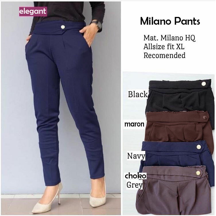 Celana Baggypants/Celana Wanita/Celana Panjang Polos/Celana MILANO ( L &amp; jumbo )