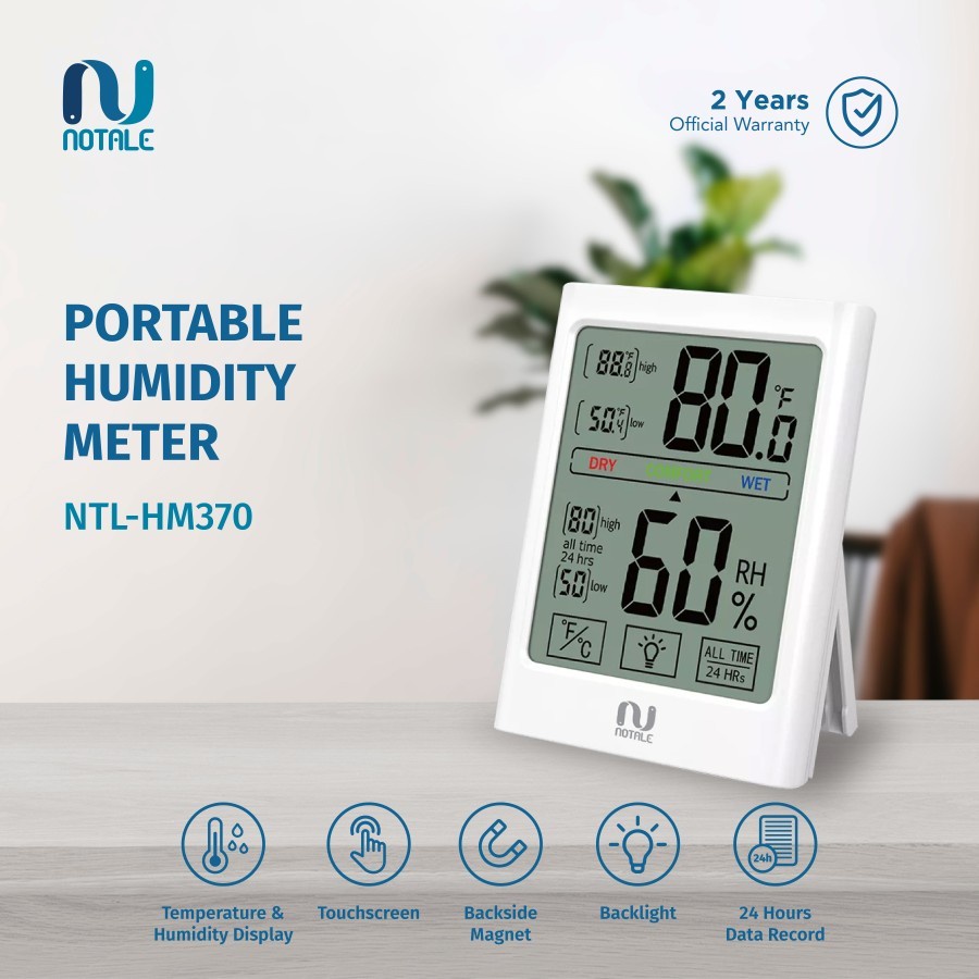 Notale Hygrometer Thermometer Humidity Meter - Alat Pengukur Suhu Ruang
