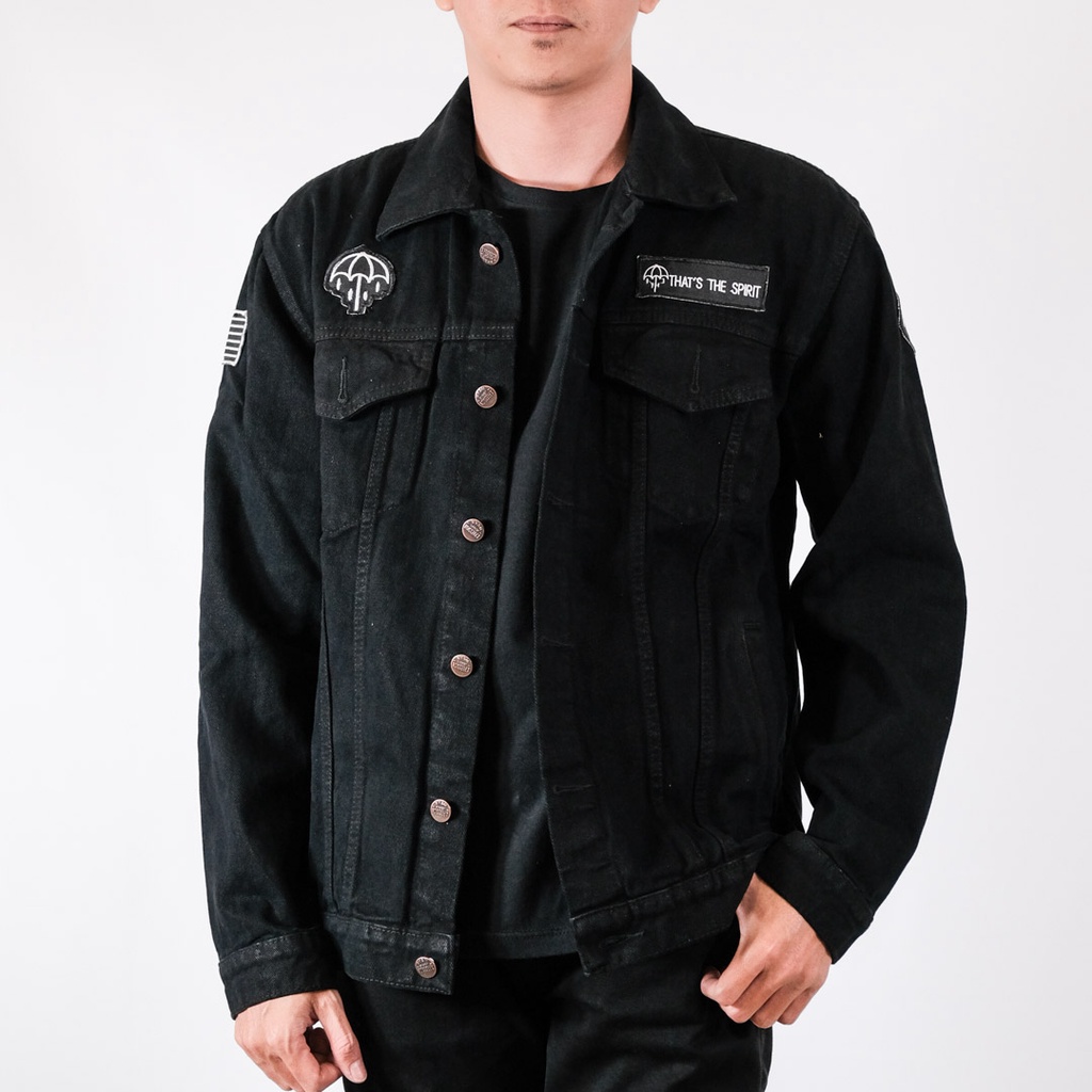 Jaket Jeans Bordir Pria Best Seller / Jaket Jeans Printing Bordir Emblem